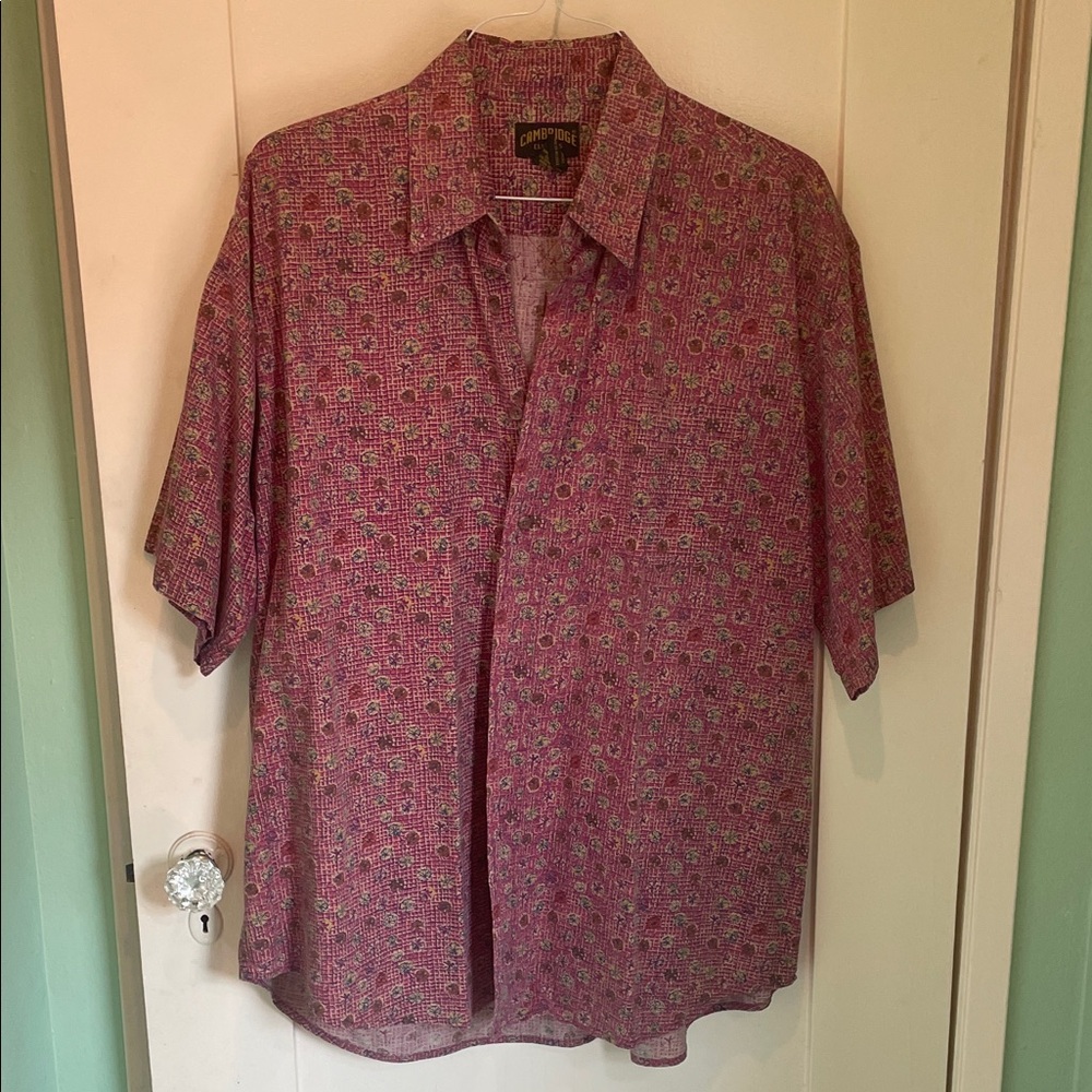 Campia Moda Pink Patterned Men's Casual Shirt